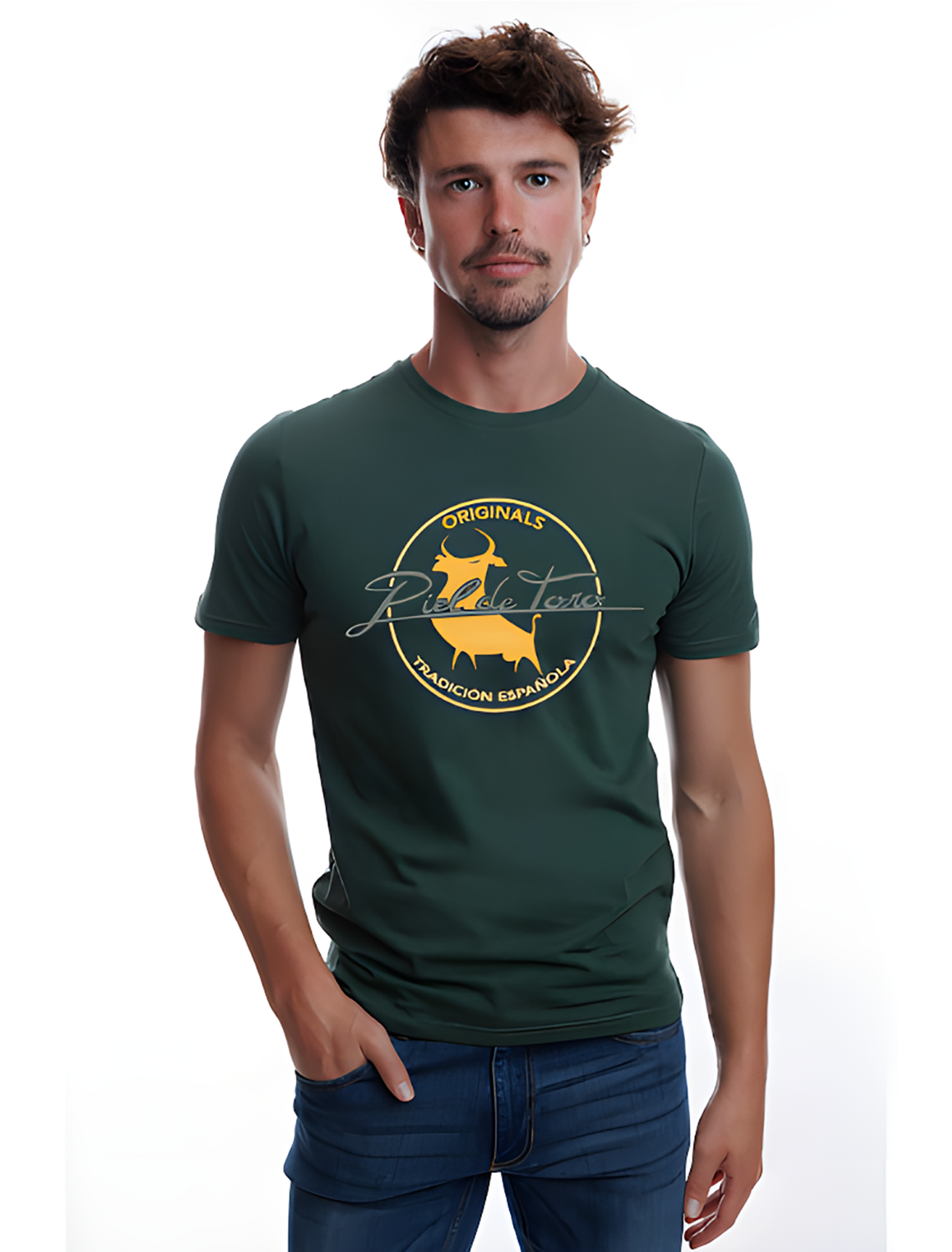 Camiseta de hombre con logo en el frontal verde Piel de Toro