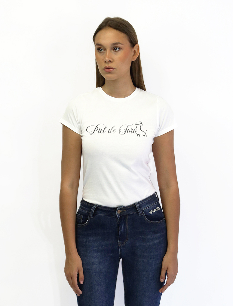 Camiseta de mujer con firma en serigrafía