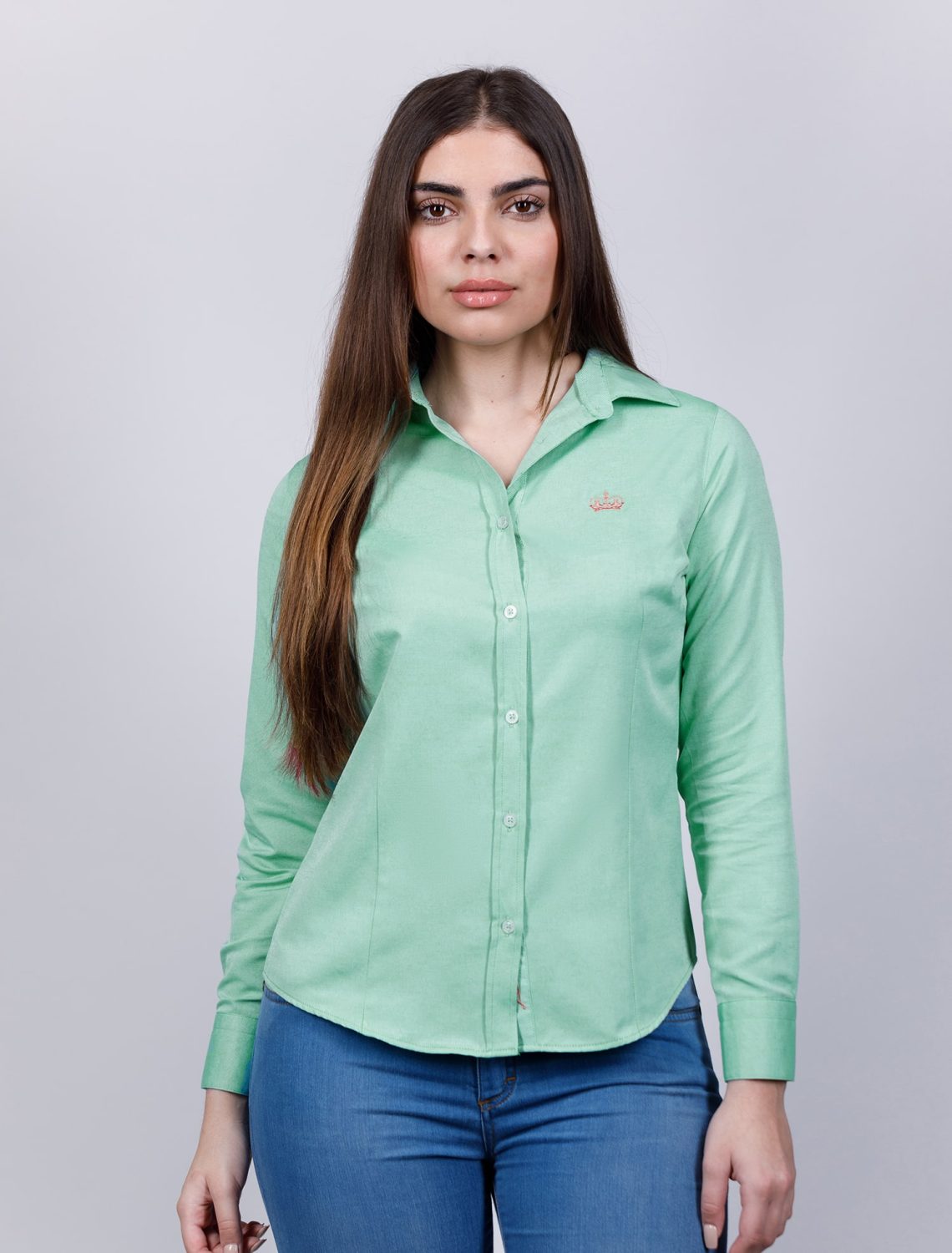 Camisa Oxford mujer basica Piel de Toro Color Verde 1